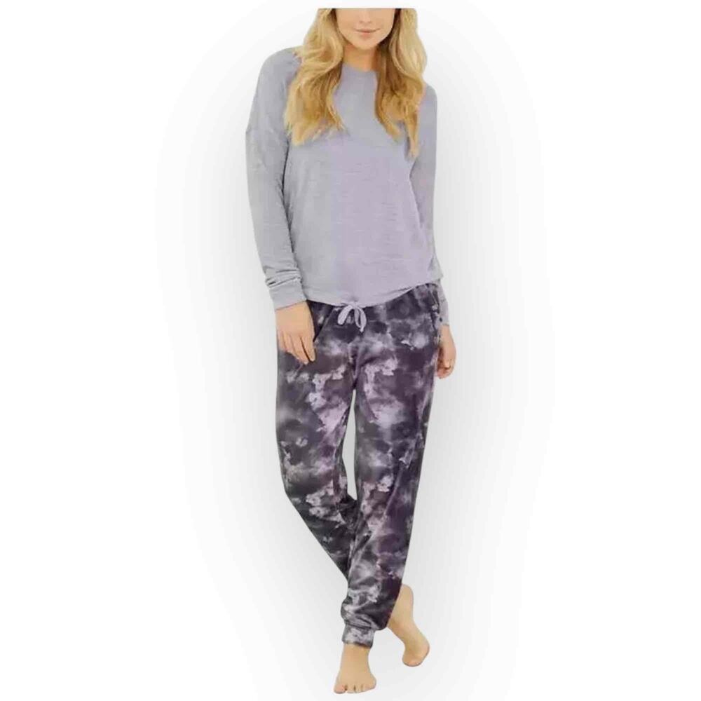 Three Dots‎ 2 Piece Knit Velour Lounge Set, Storm Blue Cloud, Size XS, NWT W2
